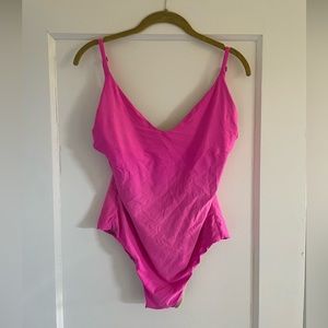 ✌️ J Crew Hot Pink Scoop-neck One Piece